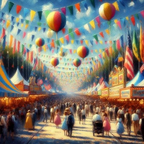 Kermis 14 Claude Monet stijl