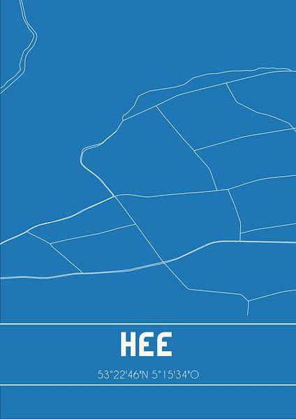 Blueprint | Map | Hee (Fryslan) par Affiches de lieux