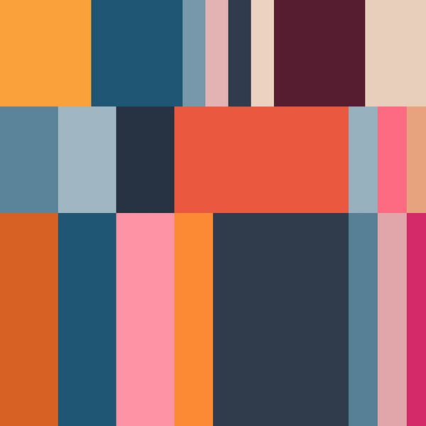 Bright stripes. Multicolor art in retro colors no. 5 by Dina Dankers