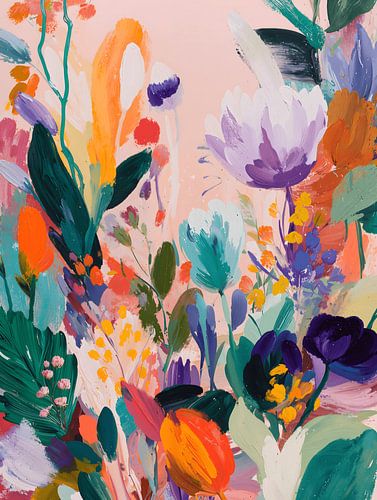 Fleurs colorées abstraites