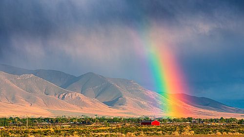 Rainbow over Winnemucca in Nevada