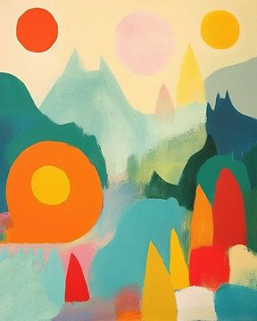 Abstrakte Landschaft in Pastellfarben von Studio Allee