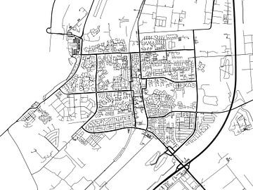 Kaart van Lelystad in Zwart Wit van Map Art Studio