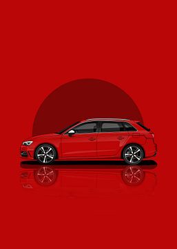 Kunstwagen Audi RS3 rot von D.Crativeart