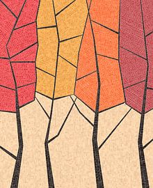 Art mosaïque forêt automnale sur Richard Laschon