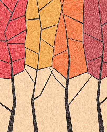 Mozaïekkunst herfstbos