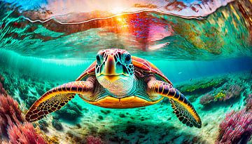 Schildkröte im Meer von Mustafa Kurnaz