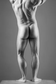 Muskulöser Mann's Rückenansicht in Schwarz und Weiß von Markus Gann