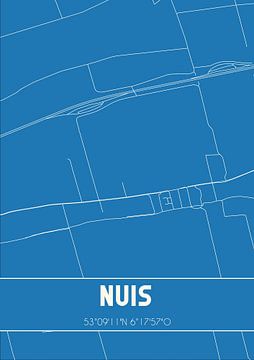 Blaupause | Karte | Nuis (Groningen) von Rezona