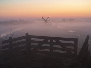 A misty sunrise in the Netherlands