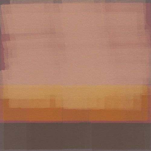 Rose, jaune, taupe. Peinture abstraite colorée inspirée de Mark Rothko sur Dina Dankers
