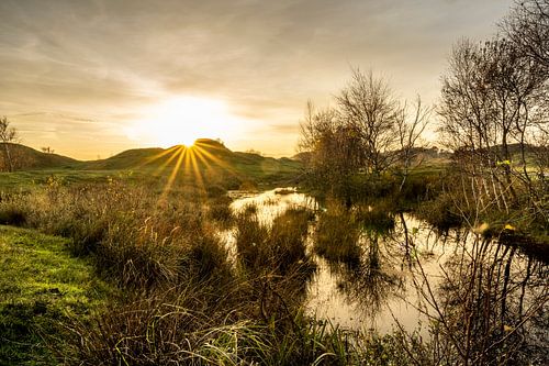 Coucher de soleil dans les dunes de savon