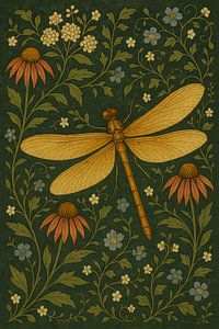 Goldene Libelle im botanischen Paradies