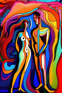 Künstlerische nackte Frau und Mann von Egon Zitter