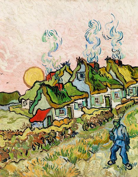 Huizen en figuur, Vincent Van Gogh van Meesterlijcke Meesters