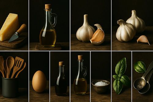 Italian Kitchen Classics - Planche rustique avec ingrédients