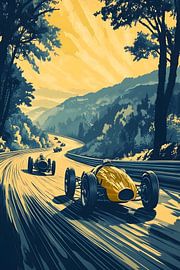 Vintage style car racing by Skyfall