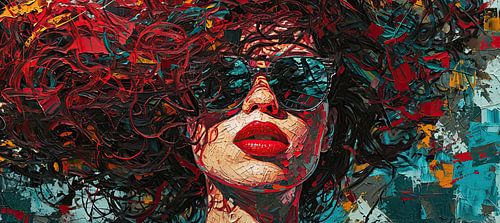 Dynamischer Farbwirbel | Modernes Porträt