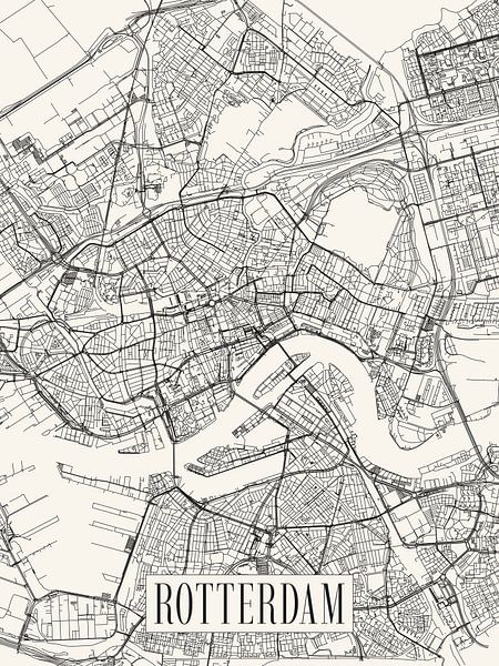 City map Rotterdam - City - Light version - South Holland Map by Locus Studio