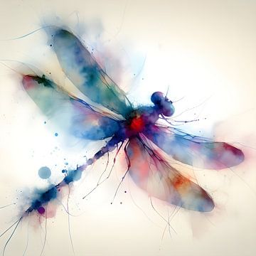 libelle aquarel van Jessica Berendsen