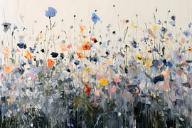 Abstract wildflower meadow painting by IamHomeStudio