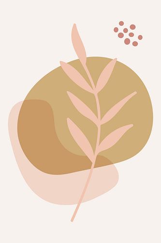 Modern boho botanisch. Bladeren in pastelkleuren nr. 1