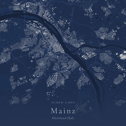 Vintage map of Mainz, Germany