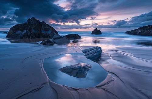 Coastline in the twilight