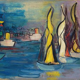 Raoul Dufy - Sailboats in the harbour of Deauville (1929) by Peter Balan
