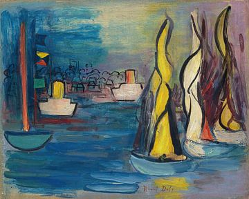 Raoul Dufy - Zeilboten in de haven van Deauville (1929) van Peter Balan