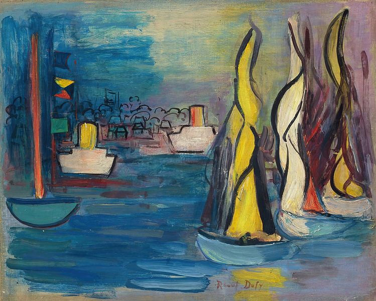 Raoul Dufy - Sailboats in the harbour of Deauville (1929) by Peter Balan