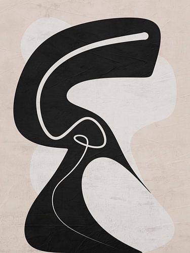 Organische abstracte kunst - zwart-witte tinten