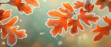 Autumnal oak leaves - Soft colours by Poster Art Shop