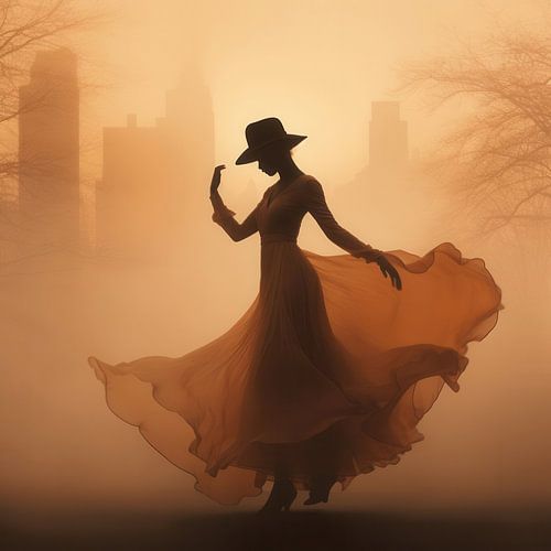 Shadow dance in the setting sun