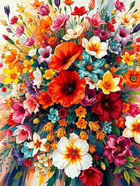 Ein lebendiger und farbenfroher Ausbruch von Rot von Artistic