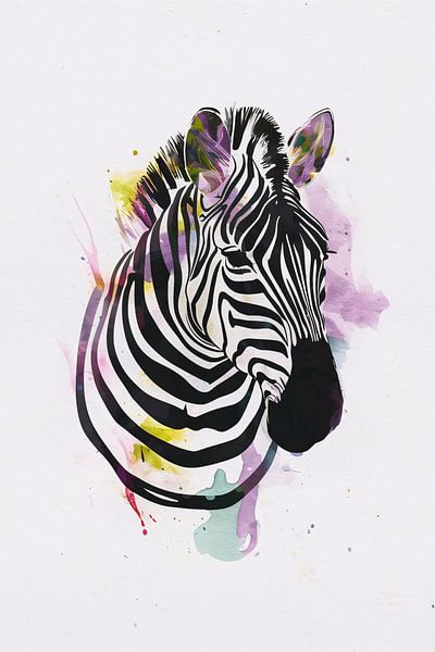 Gestileerde Zebra in een Kleurexplosie van Art & Soul Creations