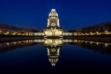 Monument to the Battle of the Nations Leipzig at the blue hour
