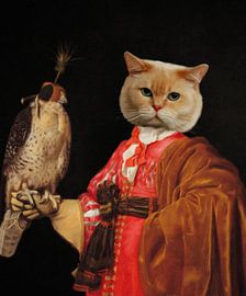 Portrait of a Feline Falconer by Marja van den Hurk