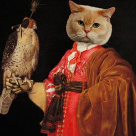 Portrait of a Feline Falconer sur Marja van den Hurk