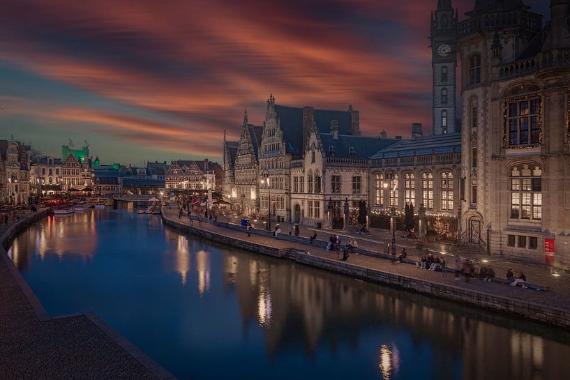 Sonnenuntergang an der Graslei in der belgischen Stadt Gent von gaps photography