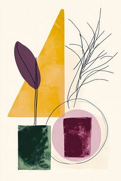 Farbenfrohes Spiel – Botanische Harmonie  Geometrische Elegan von Poster Art Shop