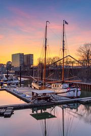 Sailing ship in the Marina Dusseldorf by Michael Valjak