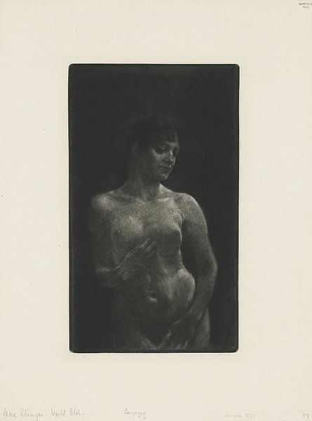 Weiblicher Akt in Schabkunst, Max Klinger - 1891 von Atelier Liesjes
