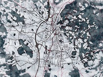 Kaart van Wolfsberg in de stijl 'White Winter' van Maporia