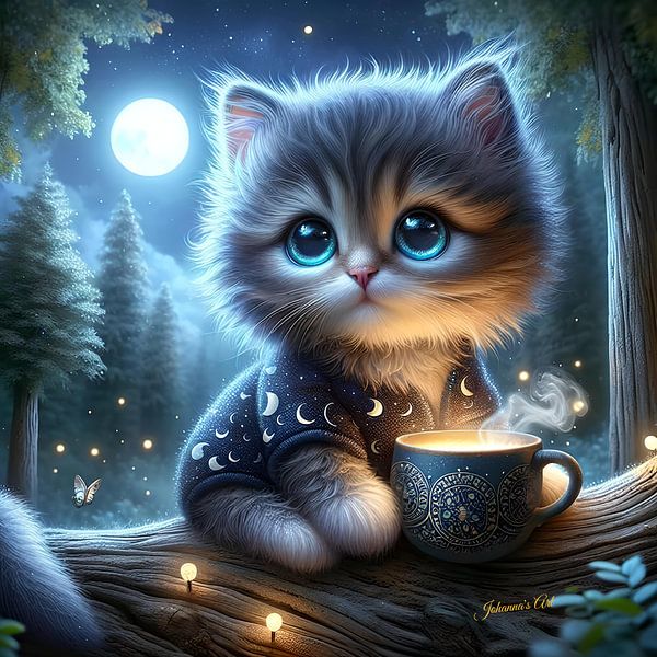 Adorable Cute Kitten 6 by Johannas Art Creations