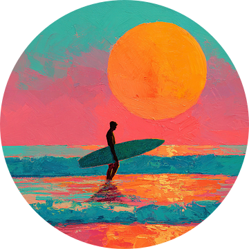 Surfer Zonsondergang | Surfer Sunset