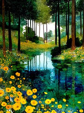 Forest by Klimt style 6 by JBJart Justyna Jaszke