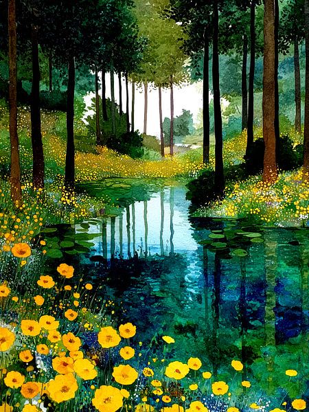 Forest by Klimt style 6 by JBJart Justyna Jaszke