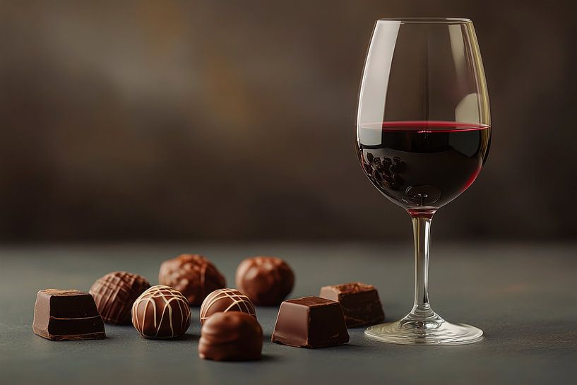 Wine and chocolates by Poster Art Shop