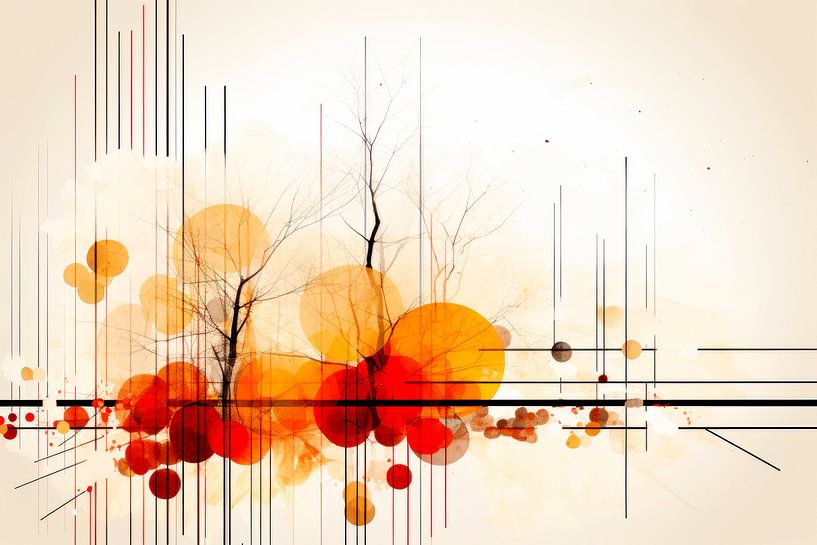 Geometrische Kunst HERBST Stadtpark  von Melanie Viola